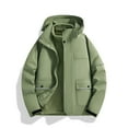 thumbnail image 1 of Maoxin Men's Jacket Men's Stitching Drawstring Hooded Slim Fashion Jacket Coat Outwear Jacket Coats , Green , 3XL, 1 of 4