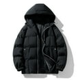 thumbnail image 1 of Maoxin Men's Jacket Men's Stitching Drawstring Hooded Slim Fashion Jacket Coat Outwear Plus Size Jacket for Men , Black , XL, 1 of 6