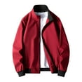 thumbnail image 1 of Maoxin Men's Jacket Men's Stitching Drawstring Hooded Slim Fashion Jacket Coat Outwear Red M, 1 of 6