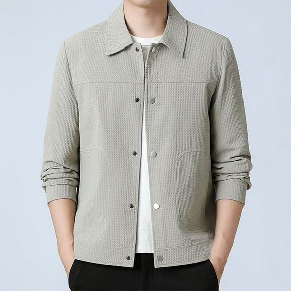 Maoxin Men's Jacket Men's Stitching Drawstring Hooded Slim Fashion Jacket Coat Outwear Workwear Jacket Jackets for Men , Khaki , 3XL