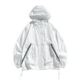 thumbnail image 1 of Maoxin Men's Jacket Men's Sunscreen Suit Long Sleeved Hooded Casual Jacket Jacket Coats , White , XL, 1 of 5