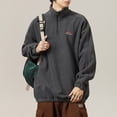 thumbnail image 1 of Maoxin Men's Jacket Men's Vintage Warm Solid Color Half Zipper Pocket Long Sleeved Casual Jacket Gray M, 1 of 5