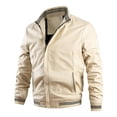 thumbnail image 1 of Maoxin Men's Jacket Men's Vintage Warm Solid Color Zipper Pocket Long Sleeved Casual Jacket Khaki XL, 1 of 7