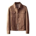 thumbnail image 1 of Maoxin Men's Jacket Men's Vintage Workwear Solid Color Multi Pocket Button Long Sleeved Casual Jacket Brown 3XL, 1 of 7