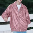 thumbnail image 1 of Maoxin Men's Leather Jacket Fashion Men's Solid Color Long Sleeve Hoodless Faux Leather Outwear Jackets Leather Jacket Men Plus Size Pink 2XL, 1 of 5