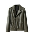 thumbnail image 1 of Maoxin Men's Leather Jacket Men's New Thin Leather Coat Youth Motorcycle Jacket Leather Jacket Plus Size Army Green M, 1 of 3