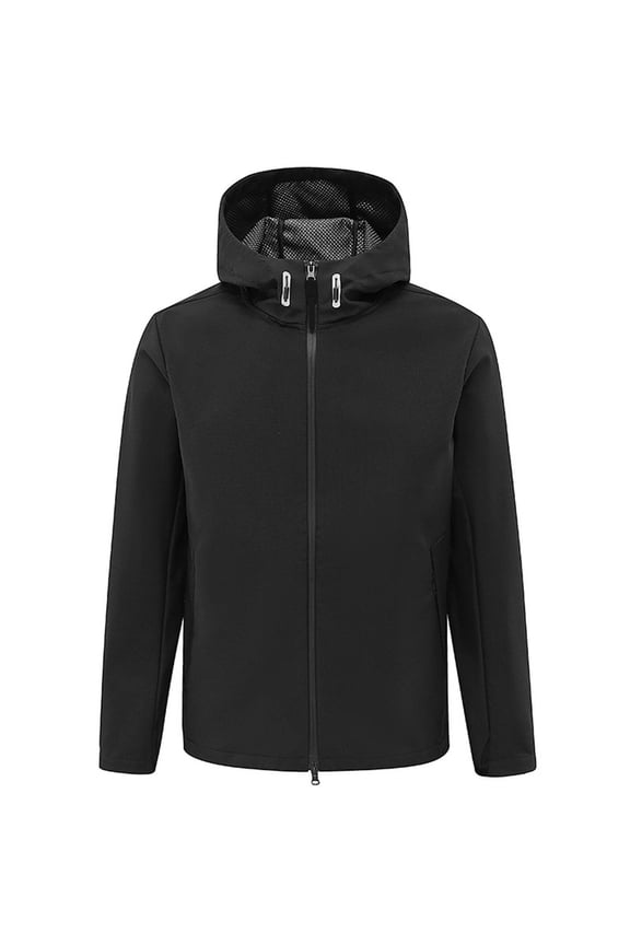 Men's Spring And Charge Coat Thin Outdoor Mountaineering And Riding Windproof Work Coat , Black , 3XL
