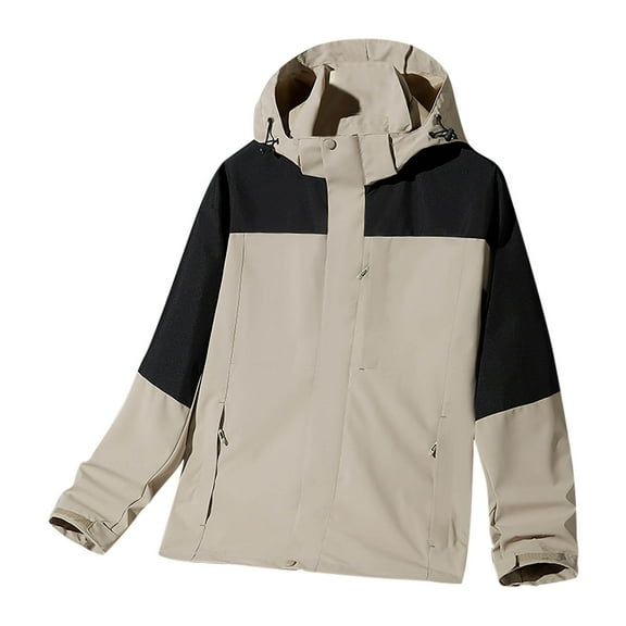 Maoxin Men's Spring And Coat Thin Outdoor Mountaineering And Riding Windproof Work Coat , Beige , 3XL