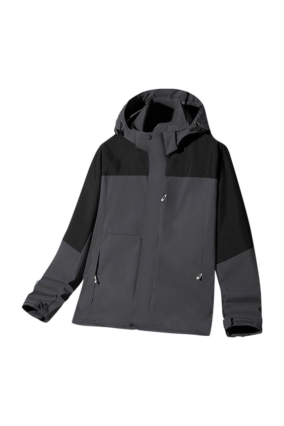 Men's Spring And Coat Thin Outdoor Mountaineering And Riding Windproof Work Coat , Gray , 5XL