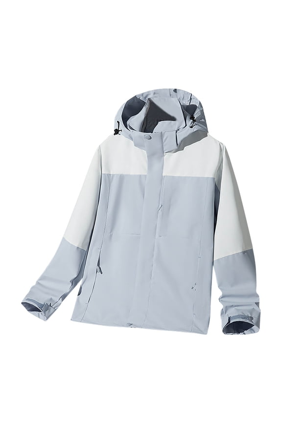 Men's Spring And Coat Thin Outdoor Mountaineering And Riding Windproof Work Coat , Light Blue , 5XL
