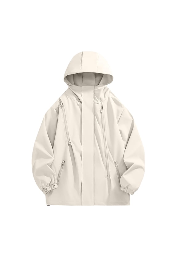 Men's Spring And Coat Thin Outdoor Mountaineering And Riding Windproof Work Coat , White , M