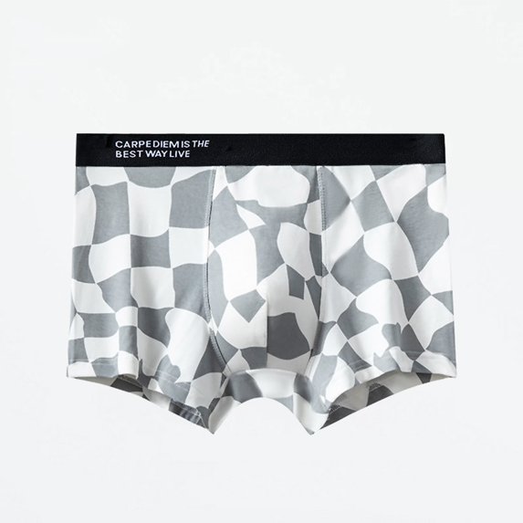 Maoxin Mens Boxer Briefs Digital Printing Breathable Close Fitting Underpants Comfortable Boxers Underwear For Men Gray 2XL