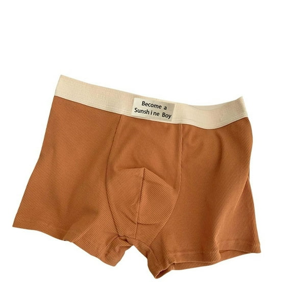 Maoxin Mens Boxer Briefs Solid Fashion Briefs Comfortable Panties Briefs Boxers Underwear Men Orange L