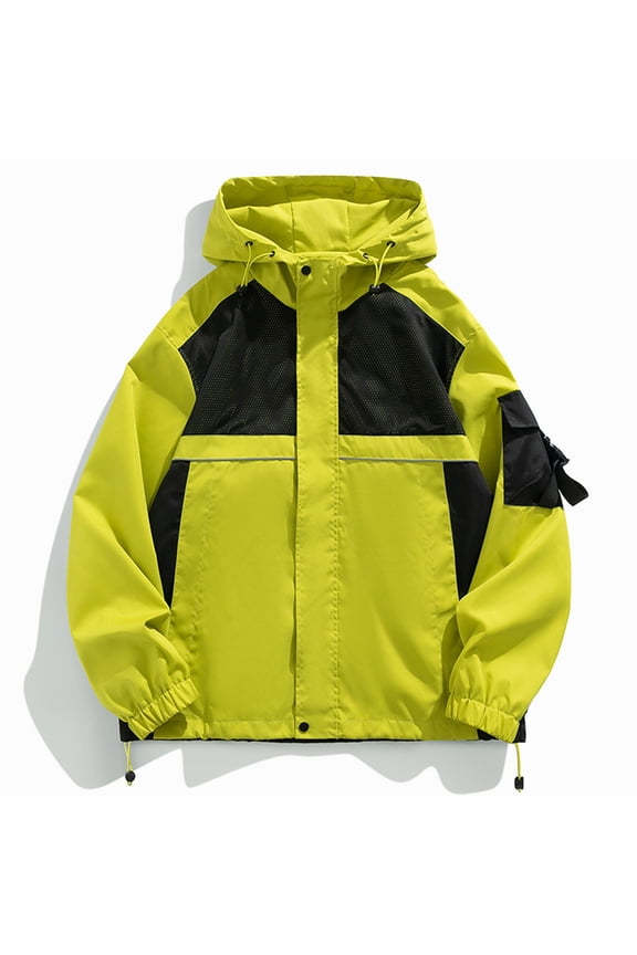 Mens Jacket Fashion Men's Solid Color Long Sleeve Hoodless Casual Outwear Jackets Plus Size Jacket for Men , Green , 2XL