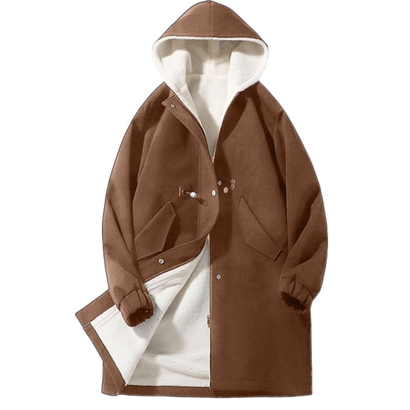 Maoxin Mens Jacket Fashionable Men's Solid Color Long Sleeve Hoodless Casual Outwear Jackets Jacket Coats , Coffee , 3XL