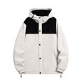 thumbnail image 1 of Maoxin Mens Jacket Men's Casual Loose Fitting Long Sleeved Zippered Hooded Jacket Jacket Coats , Khaki , 4XL, 1 of 5