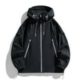 thumbnail image 1 of Maoxin Mens Jacket Men's Casual Loose Fitting Workwear Long Sleeved Hooded Jacket Long Sleeve Hooded Casual Outwear Jackets Plus Size Jacket for Men , Black , 6XL, 1 of 5