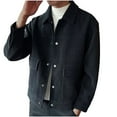 thumbnail image 1 of Maoxin Mens Jacket Men's Corduroy Casual Lapel Jacket Long Sleeve Hoodless Casual Coat/Jacket Black XL, 1 of 2