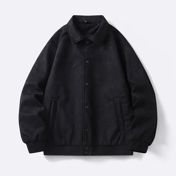 Maoxin Mens Jacket Men's Fashion Casual Sports Slim Long Sleeve Hoodless Casual Coat/jacket Black 3XL