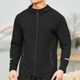 thumbnail image 1 of Maoxin Mens Jacket Men's Solid Color Breathable Sports And Ditness Training Long Sleeved Hooded Casual Windbreaker Jacket Jacket Coats , Black , XL, 1 of 7