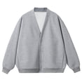 thumbnail image 1 of Maoxin Mens Jacket Men's Solid Color Button Pocket Long Sleeved Hooded Casual Jacket Gray L, 1 of 5