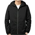 thumbnail image 1 of Maoxin Mens Jacket Men's Solid Color Zipper Pocket With Velvet Long Sleeved Hooded Casual Jacket Jackets for Men , Black , 4XL, 1 of 7