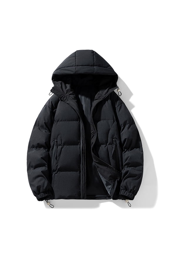 Mens Jacket Men's Stitching Drawstring Hooded Slim Fashion Jacket Coat Outwear Jacket Coats , Black , 4XL