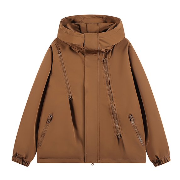 Maoxin Mens Jacket Men's Stitching Drawstring Hooded Slim Fashion Jacket Coat Outwear Jacket Coats , Coffee , M