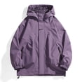 thumbnail image 1 of Maoxin Mens Jacket Men's Stitching Drawstring Hooded Slim Fashion Jacket Coat Outwear Jackets for Men , Purple , XL, 1 of 4
