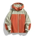 thumbnail image 1 of Maoxin Mens Jacket Men's Stitching Drawstring Hooded Slim Fashion Jacket Coat Outwear Jackets for Men , Red , 2XL, 1 of 4
