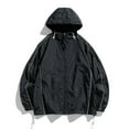thumbnail image 1 of Maoxin Mens Jacket Men's Sunscreen Suit Long Sleeved Hooded Casual Jacket Plus Size Jacket for Men , Black , 2XL, 1 of 6