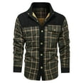 thumbnail image 1 of Maoxin Mens Jacket Men's Winter Checkered With Button Pockets And Long Sleeves Hooded Stand Up Collar Casual Jacket Green 3XL, 1 of 2