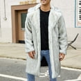 thumbnail image 1 of Maoxin Mens Jacket Mens Warm Faux Furry Long Coat Jacket Winter Solid-neck Outerwear White 3XL, 1 of 8
