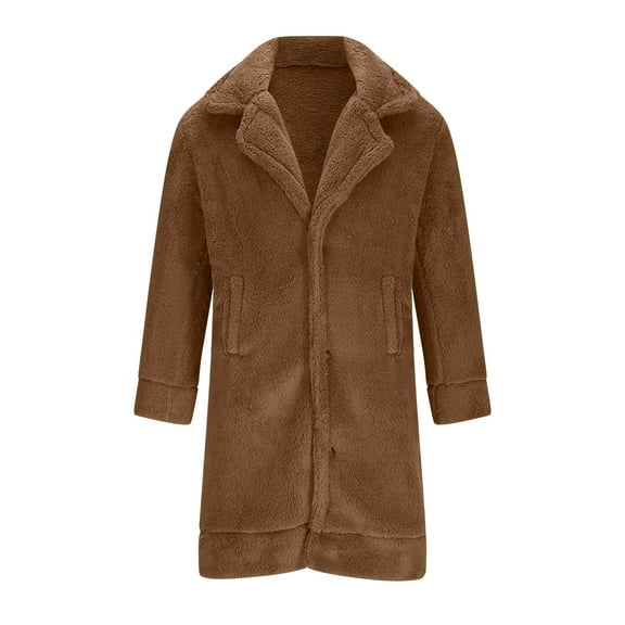 Maoxin Mens Jackets Men's Casual Loose Fitting Long Sleeved Hooded Coat Long Sleeve Hoodless Casual Outwear Coat Khaki XL