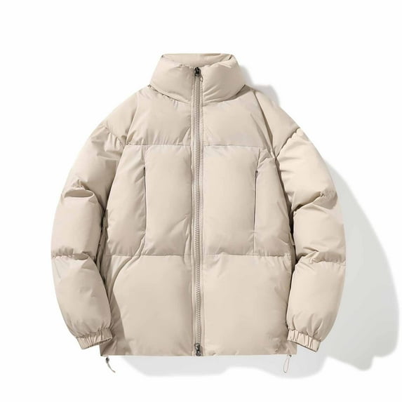 Maoxin Mens Jackets Men's Casual Loose Fitting Workwear Long Sleeved Hooded Jacket Khaki 2XL