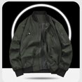 thumbnail image 1 of Maoxin Mens Jackets Men's Fashion Solid Color Zipper Pocket Long Sleeved Casual Jacket Army Green M, 1 of 4