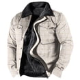 thumbnail image 1 of Maoxin Mens Jackets Men's Printed Thick Side Seam Pocket Casual Zipper Loose Cotton Jacket Multicolor XL, 1 of 2