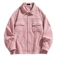 thumbnail image 1 of Maoxin Mens Jackets Men's Solid Color Casual Loose Fitting Long Sleeved Hooded Jacket Long Sleeve Hoodless Casual Outwear Jackets Pink M, 1 of 6