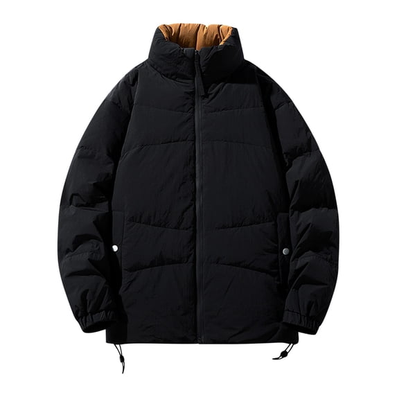 Maoxin Mens Jackets Men's Solid Color Long Sleeved Pocket Hooded Jacket Long Sleeve Hoodless Casual Outwear Jackets Black 2XL