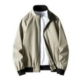 thumbnail image 1 of Maoxin Mens Jackets Men's Stitching Drawstring Hooded Slim Fashion Jacket Coat Outwear Khaki XL, 1 of 6
