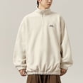 thumbnail image 1 of Maoxin Mens Jackets Men's Vintage Warm Solid Color Half Zipper Pocket Long Sleeved Casual Jacket Beige 3XL, 1 of 5