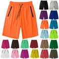 thumbnail image 1 of Maoxin Mens Shorts Solid Color Pocket Summer Ice Silk Drying Running Shorts Gym Shorts Orange L, 1 of 7