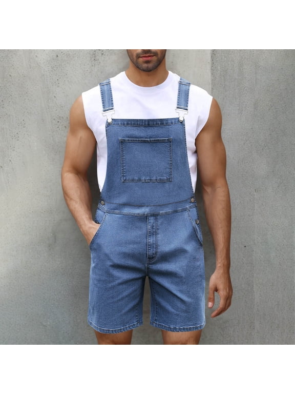 Mens Shorts mens cargo pants Men Casual Fashion Soild Zipper Breast Pocket Washed Suspender Long Pants Cargo Pants Shorts Men cargo pants for men