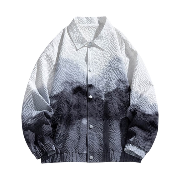 Maoxin Mens Tops Men's Casual Loose Fitting Long Sleeved Hooded Jacket Long Sleeve Hoodless Casual Outwear Jackets Blue 8XL