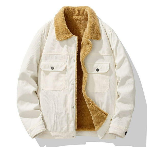 Maoxin Mens Tops Men's Casual Winter Standing Collar Long Sleeved Hooded Jacket Long Sleeve Hoodless Casual Outwear Jackets White 3XL