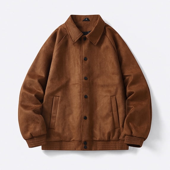 Maoxin Mens Tops Men's Fashion Casual Sports Slim Long Sleeve Hoodless Casual Coat/jacket Coffee XL