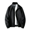 thumbnail image 1 of Maoxin Mens Tops Men's Stitching Drawstring Hooded Slim Fashion Jacket Coat Outwear Black L, 1 of 6