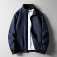 thumbnail image 1 of Maoxin Mens Tops Men's Stitching Drawstring Hooded Slim Fashion Jacket Coat Outwear Blue XL, 1 of 6