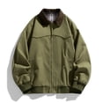 thumbnail image 1 of Maoxin Mens Tops Men's Stitching Drawstring Hooded Slim Fashion Jacket Coat Outwear Green XL, 1 of 5