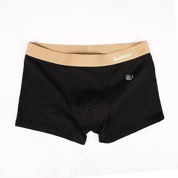 Maoxin Mens Underwear Fashionable Solid Color Breathable And Casual Flat Underwear Man Underwear Black 3XL